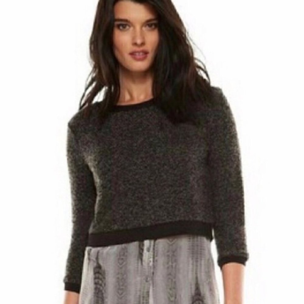 Elie Tahari Design Nation Boucle Empire State Building Layered Sweater